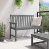 vidaXL Garden Bench with Cushion Light Grey 120 x 59 x 88cm HDPE