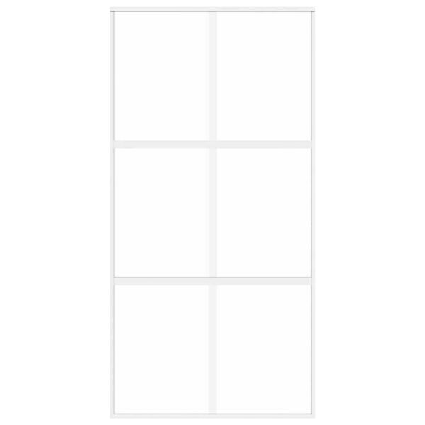 vidaXL Sliding Door White 102.5x205 cm Tempered Glass and Aluminium