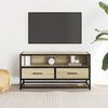 vidaXL TV Cabinet Sonoma Oak 80x34.5x40 cm Engineered Wood and Metal