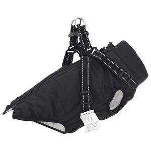 vidaXL Dog Coat with Harness Black S Fleece and Polyester