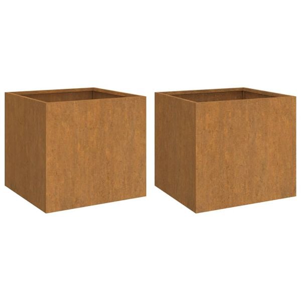 vidaXL Planters 2 pcs 42x40x39 cm Corten Steel
