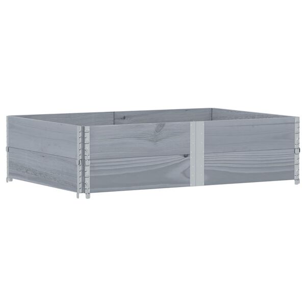 vidaXL Pallet Collars 2 pcs Grey 150x100 cm Solid Wood Pine
