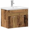 vidaXL Bathroom Furniture Set Wall-mounted with Door Engineered Wood