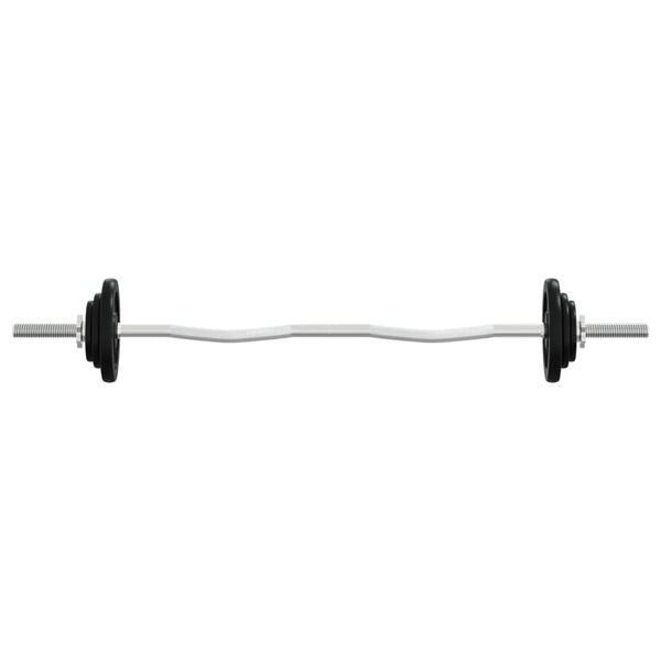 vidaXL Barbell and Dumbbell with Plates 90 kg Cast Iron