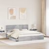 vidaXL Storage Bed Grey Sonoma 180 x 200 cm Engineered Wood