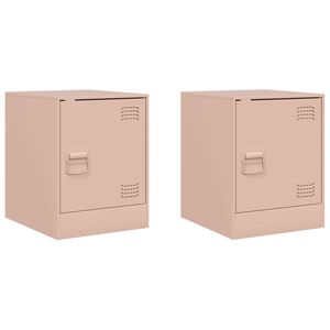 vidaXL Bedside Cabinets 2 pcs Pink 34,5x39x44 cm Steel