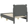 vidaXL Toddler Bed Frame with Headboard Dark Grey 70 x 140 cm Fabric