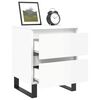 vidaXL Bedside Cabinets 2 pcs High Gloss White 40x35x50 cm Engineered Wood