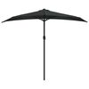 vidaXL Balcony Parasol with Aluminium Pole Black 270x144x222 cm Half