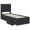 vidaXL Bed Frame with Drawer Black 75 x 190 cm Engineer Wood