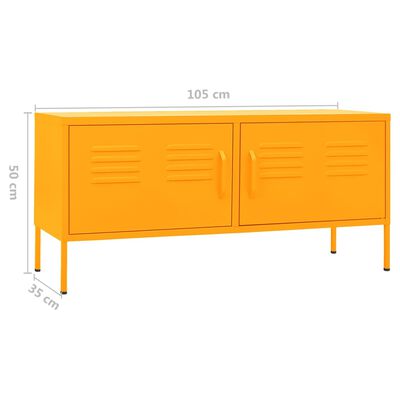 vidaXL TV Cabinet Mustard Yellow 105x35x50 cm Steel
