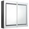 vidaXL LED Bathroom Mirror Cabinet Grey 80x12x68 cm
