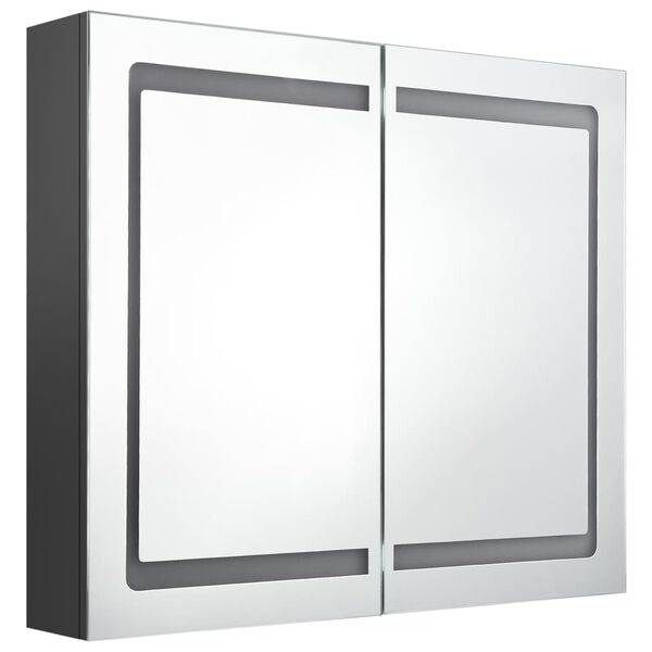vidaXL LED Bathroom Mirror Cabinet Grey 80x12x68 cm