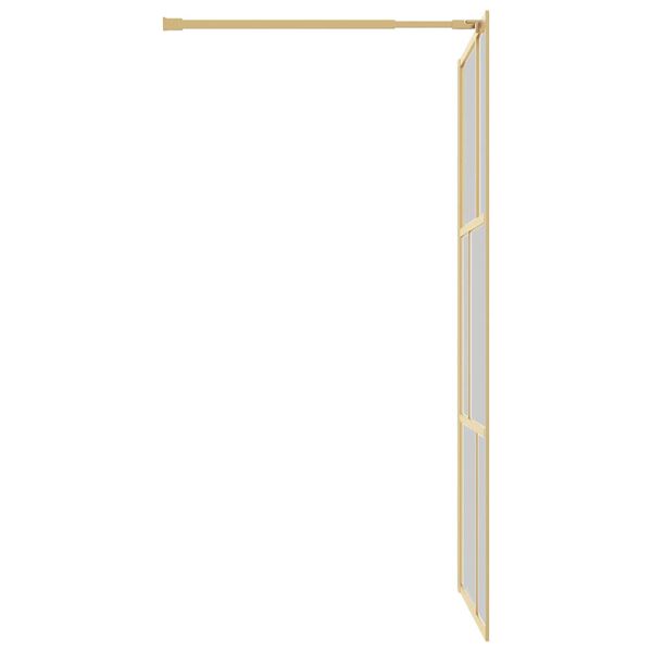 vidaXL Walk-in Shower Wall with Clear ESG Glass Gold 100x195 cm