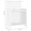 vidaXL Bed Cabinet White 40x35x60 cm Engineered Wood