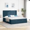 vidaXL Ottoman Bed with Mattresses Dark Blue 180x200cm Velvet