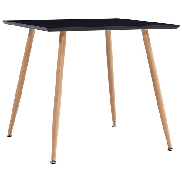 vidaXL Dining Table Black and Oak 80.5x80.5x73 cm MDF
