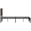 vidaXL Metal Bed Frame without Mattress Smoked Oak 140x200 cm