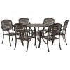 vidaXL Garden Dining Set 7 pcs Bronze Aluminium