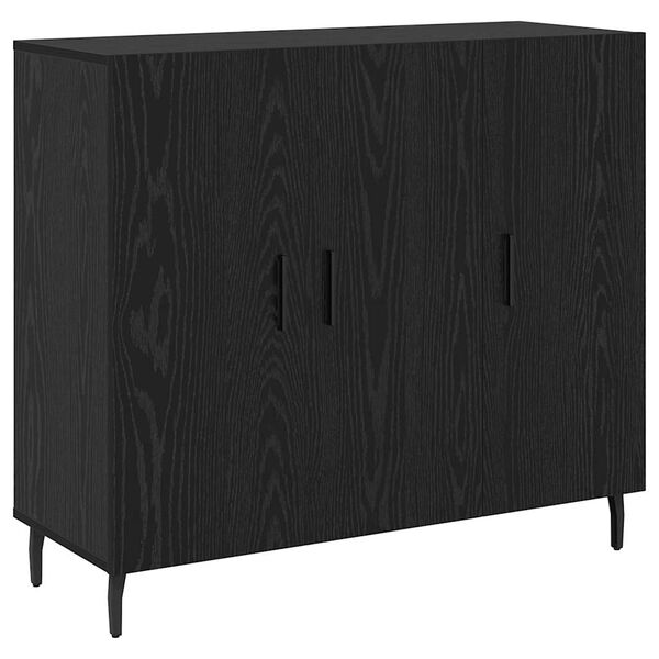 vidaXL Sideboard Black Oak 90 x 34 x 80 cm Engineered Wood