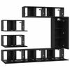 vidaXL TV Cabinet Set Wall-mounted 8 pcs Black Oak Engineered Wood