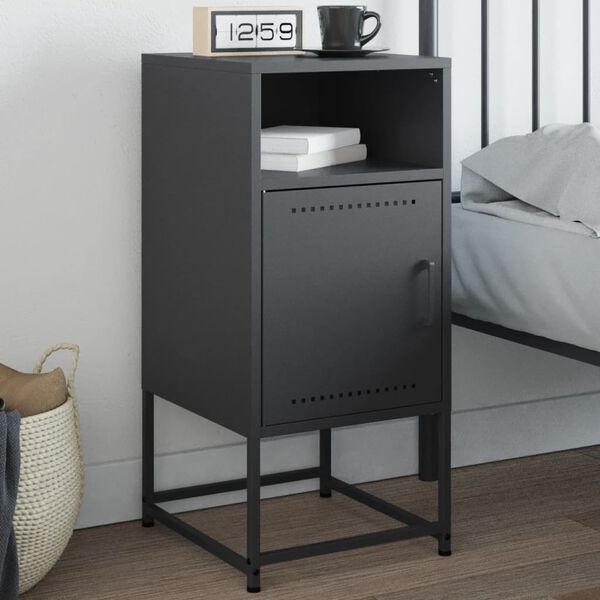vidaXL Bedside Cabinet Anthracite 36x39x78 cm Steel