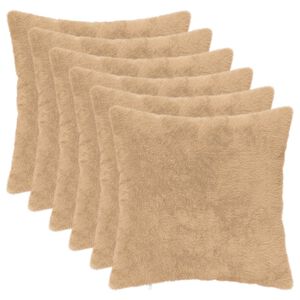 vidaXL Cushion Cover 6 pcs HEERLEN Cream 30 x 30 cm Faux Rabbit Fur