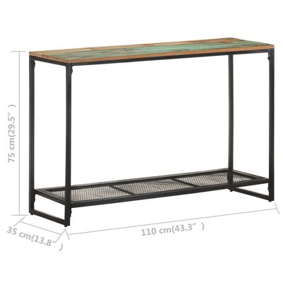 vidaXL Console Table 110x35x75 cm Solid Reclaimed Wood