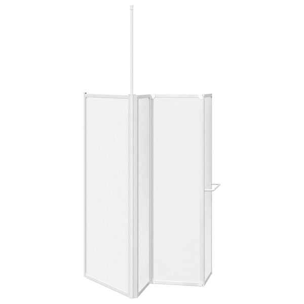 vidaXL Bath Screen Folding Frosted Aluminium