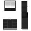 vidaXL Bathroom Furniture Set 3 pcs Black Oak Engineered Wood