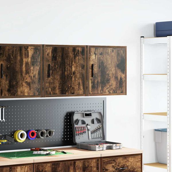 vidaXL Garage Wall Cabinets 2 pcs Smoked Oak Engineered Wood