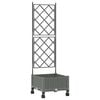 vidaXL Garden Planter with Trellis&Wheels Light Grey PP