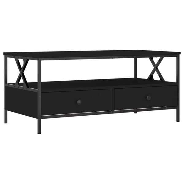 vidaXL Coffee Table Black 100x51x45 cm Engineered Wood