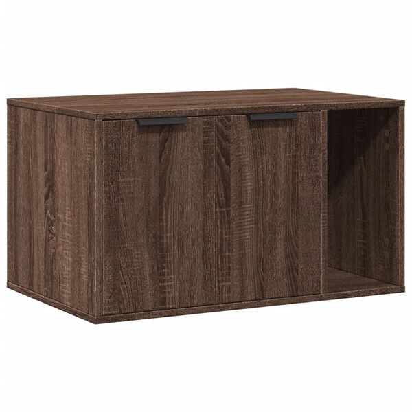 vidaXL Cat Litter Box Enclosure Brown Oak 80x50x45 cm Engineered Wood
