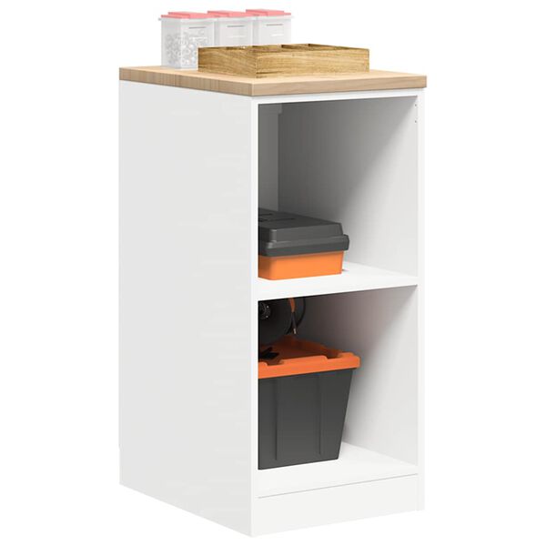 vidaXL Garage Storage Cabinet White 40x51x85 cm Solid Wood Pine