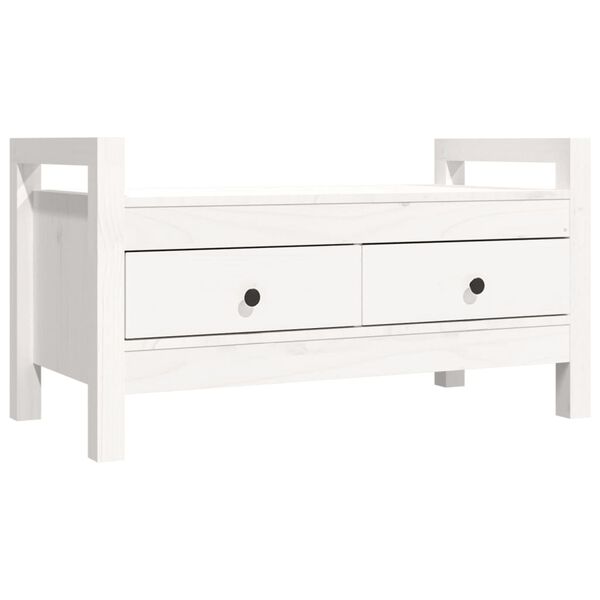 vidaXL Hall Bench White 80x40x43 cm Solid Wood Pine
