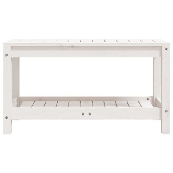 vidaXL Garden Bench White 82.5x35x45 cm Solid Wood Pine