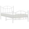 vidaXL Metal Bed Frame without Mattress with Footboard White 100x190cm