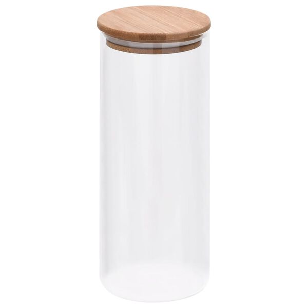 vidaXL Storage Glass Jars with Bamboo Lid 6 pcs 1000 ml