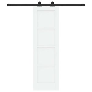vidaXL Sliding Door 61 x 198.5 cm Engineered Wood White and Black