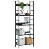 vidaXL 5-Layer Book Shelf Black 60x27.6x158.5 cm Engineered Wood