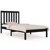 vidaXL Bed Frame without Mattress Black Solid Wood 100x200 cm