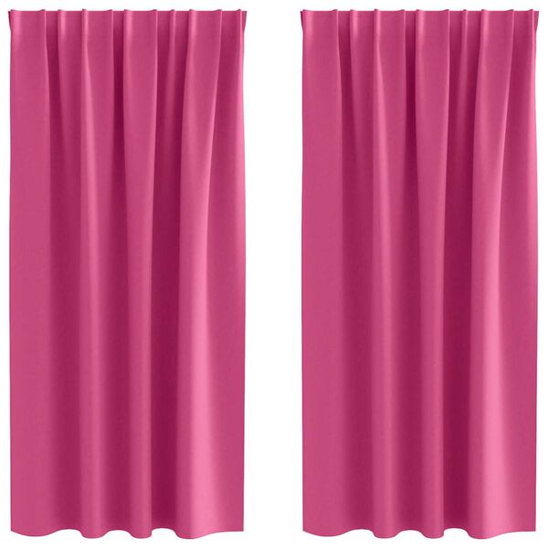 vidaXL Blackout Curtains with Rings 2 pcs Bright Pink 175 x 140 cm