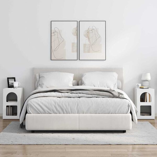 vidaXL Bedside Table 2 pcs White 29.5 x 33.5 x 50 cm Engineered Wood