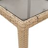 vidaXL Garden Table 150x90x75 cm Tempered Glass and Poly Rattan Beige