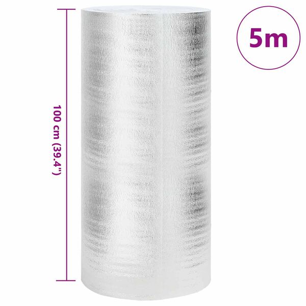 vidaXL Radiator Heat Reflector Silver 1 x 5 m Aluminium