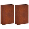 vidaXL Garden Planter 2 pcs Rusty 50 x 20 x 75 cm Weathering Steel