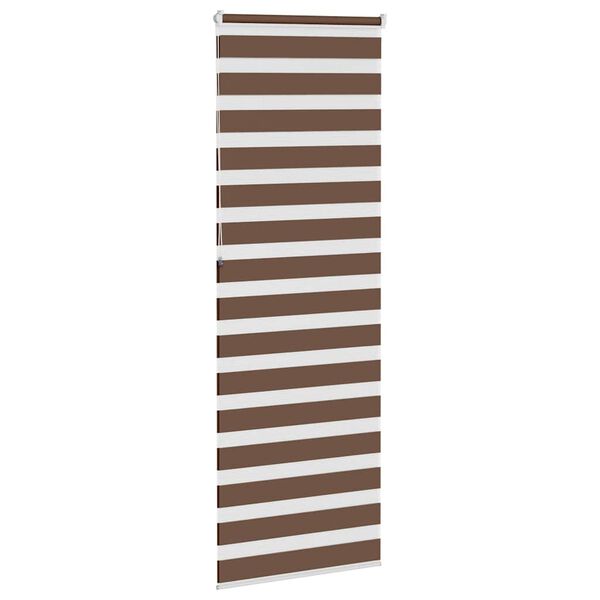 vidaXL Zebra Blind Brown 75x230 cm Fabric Width 70.9 cm Polyester