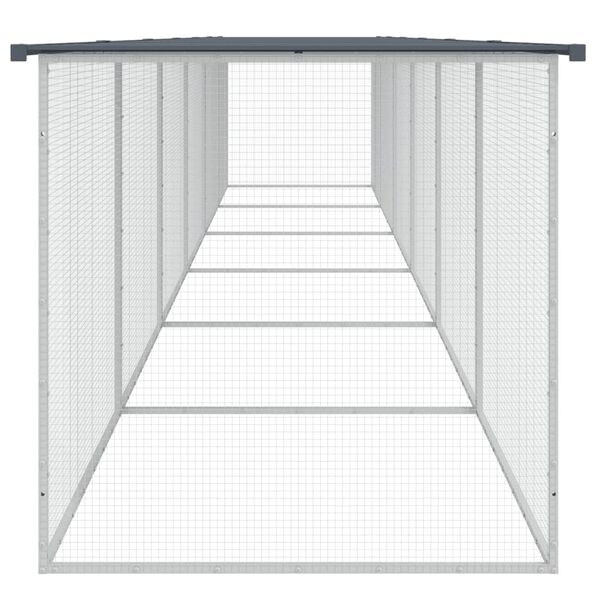 vidaXL Chicken Cage with Roof Anthracite 603x98x90 cm Galvanised Steel