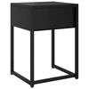vidaXL Nightstand Black 38x35x54 cm Steel
